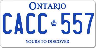 ON license plate CACC557