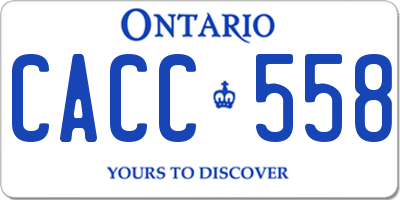 ON license plate CACC558