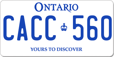 ON license plate CACC560