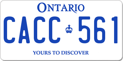 ON license plate CACC561