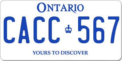 ON license plate CACC567