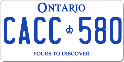 ON license plate CACC580