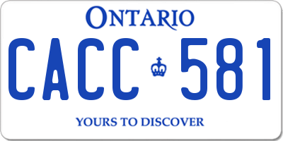 ON license plate CACC581