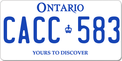 ON license plate CACC583