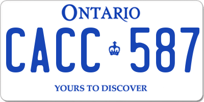 ON license plate CACC587