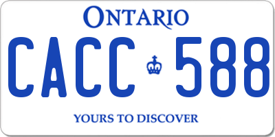 ON license plate CACC588