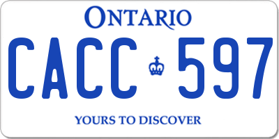 ON license plate CACC597