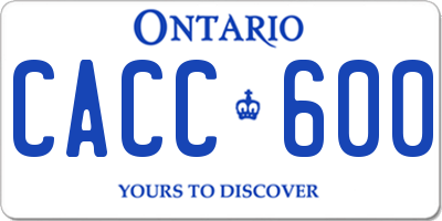 ON license plate CACC600