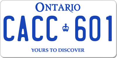 ON license plate CACC601