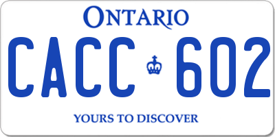 ON license plate CACC602