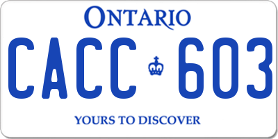 ON license plate CACC603