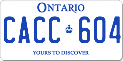 ON license plate CACC604