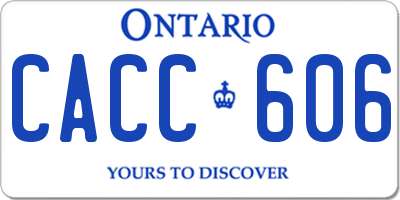 ON license plate CACC606