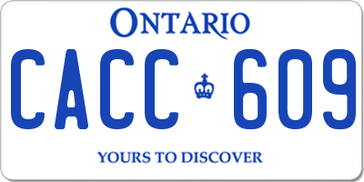 ON license plate CACC609