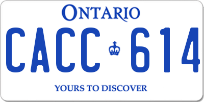 ON license plate CACC614