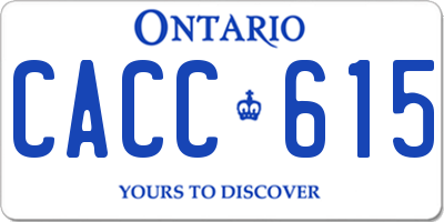 ON license plate CACC615