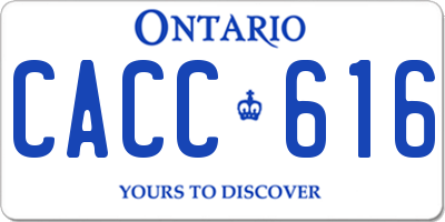 ON license plate CACC616