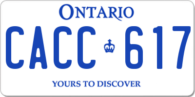 ON license plate CACC617