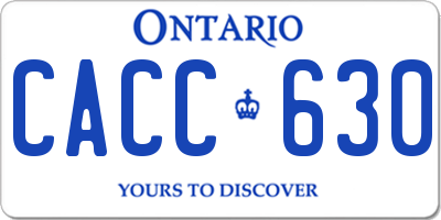 ON license plate CACC630