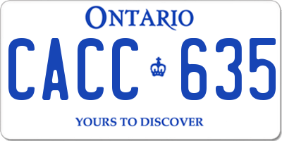 ON license plate CACC635