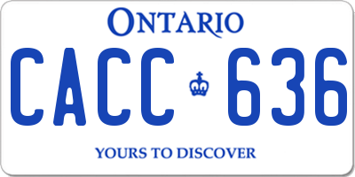 ON license plate CACC636