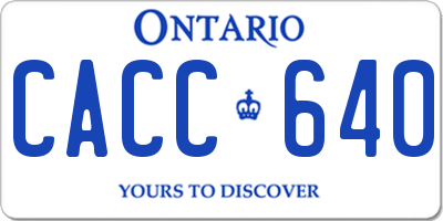 ON license plate CACC640