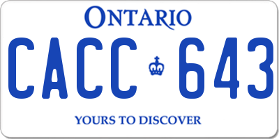 ON license plate CACC643