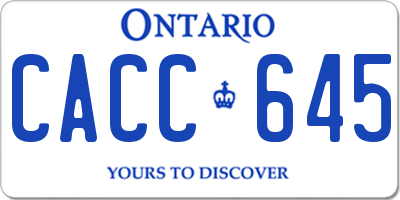 ON license plate CACC645