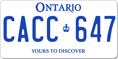 ON license plate CACC647