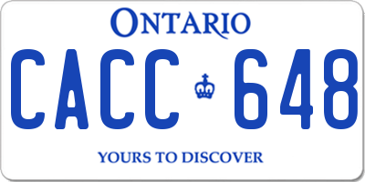 ON license plate CACC648