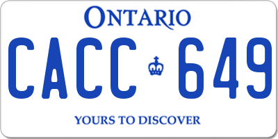 ON license plate CACC649