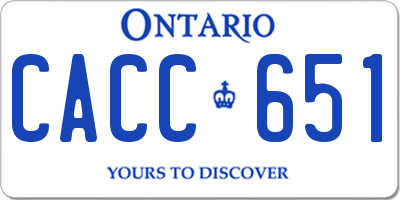 ON license plate CACC651