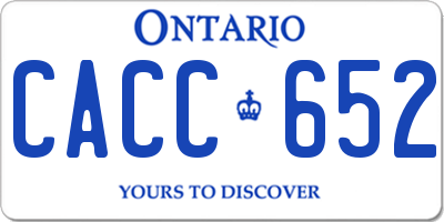 ON license plate CACC652