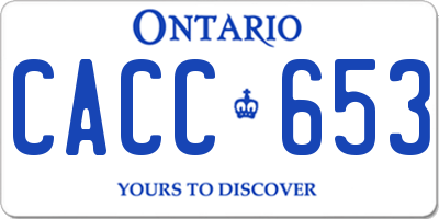 ON license plate CACC653