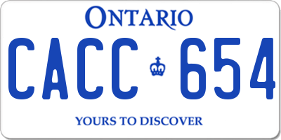 ON license plate CACC654