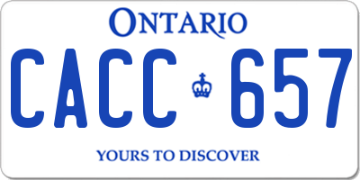 ON license plate CACC657