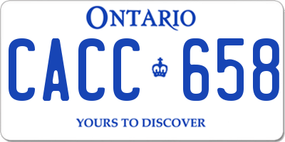 ON license plate CACC658