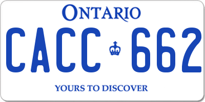 ON license plate CACC662