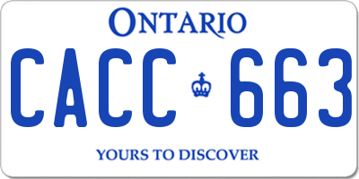 ON license plate CACC663