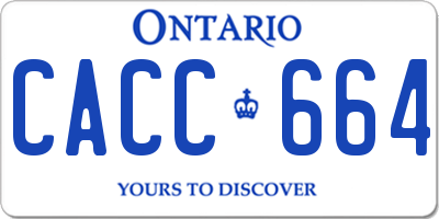 ON license plate CACC664