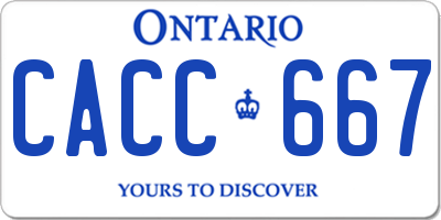 ON license plate CACC667