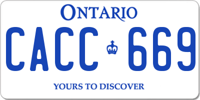 ON license plate CACC669