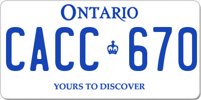 ON license plate CACC670