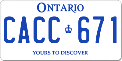 ON license plate CACC671