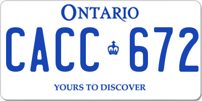 ON license plate CACC672