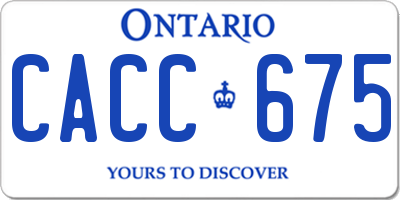 ON license plate CACC675