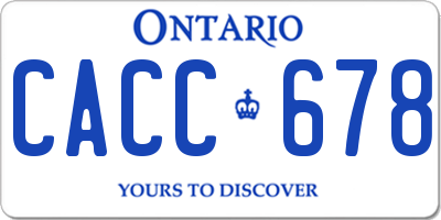 ON license plate CACC678