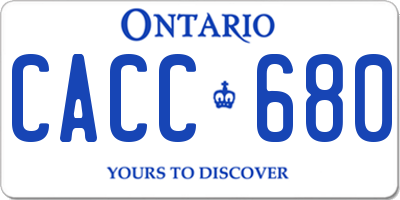 ON license plate CACC680