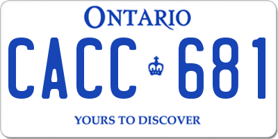 ON license plate CACC681