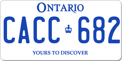 ON license plate CACC682